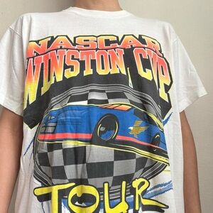 Vintage 1997 Nascar Winston Cup Graphics White Single Stitched Tee Shirt